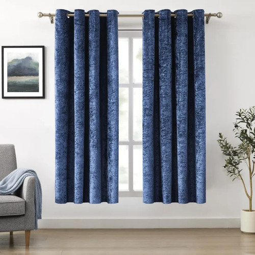 Marineblau samt - marineblau,