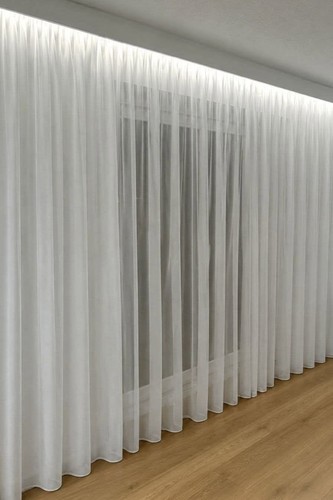 Weiße voile gardine - weiße, uni