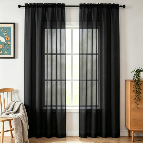 2er set voile - set, gardinen